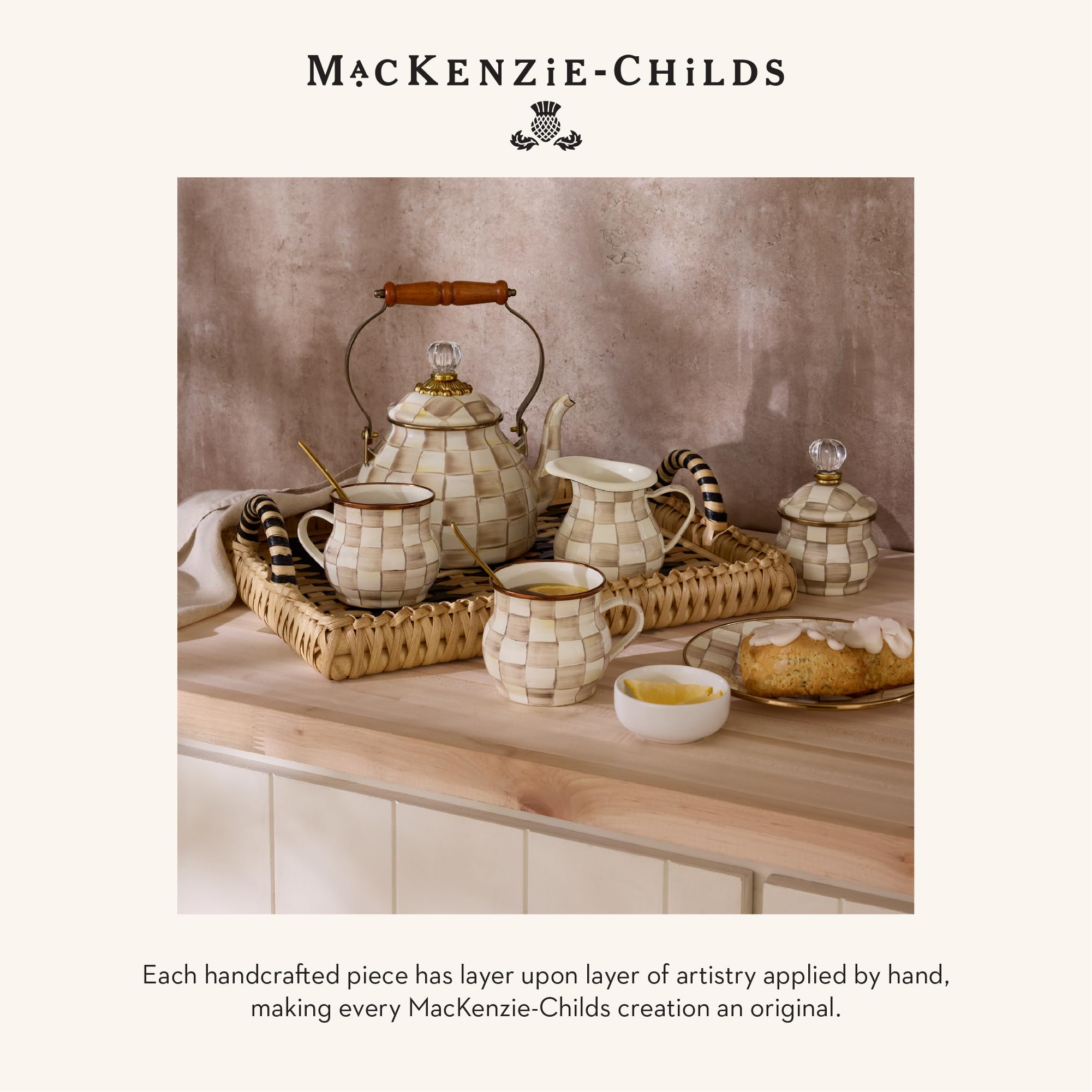 Amazon.co.jp: MACKENZIE-CHILDS モカチェック ラージ コンポート